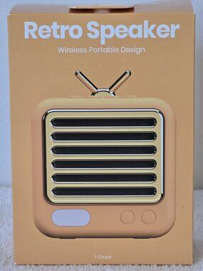 GEMS Retro Speaker - Orange: Portable Micro USB Rechargeable Speaker NIB
